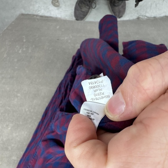 Bonobos Shirt Mens XL Red Blue Plaid Stretch Slim Fit Long Sleeve Casual Button - Picture 5 of 10